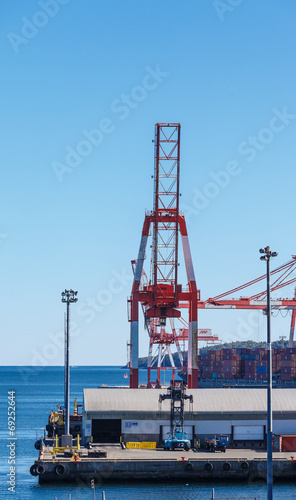Wallpaper Mural Shipping Crane on Industrial Port Torontodigital.ca