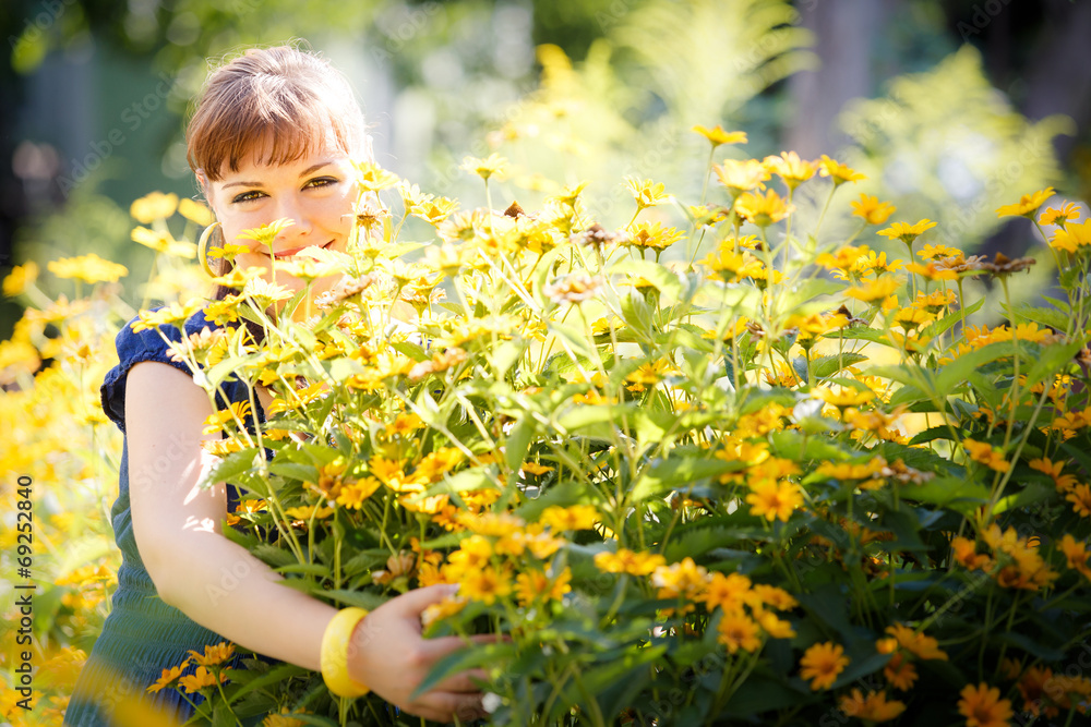 beautiful girl in garden