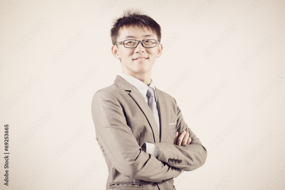 Successful young business man of Asian, full length portrait iso Successful young business man of Asian, full length portrait iso