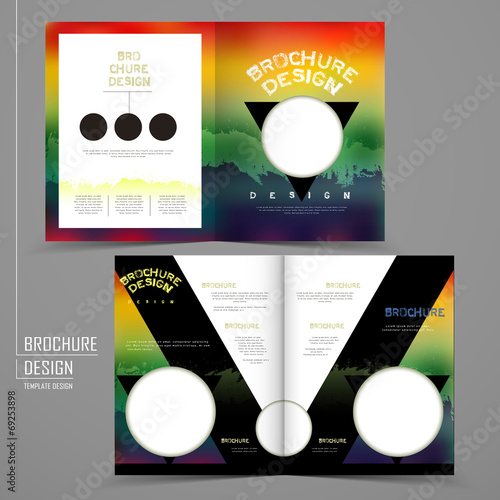 modern geometric style two-fold template brochure