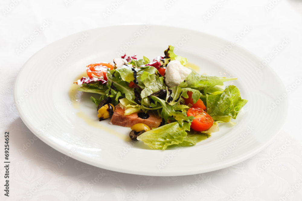 salmon with fresh salad salmon with fresh salad