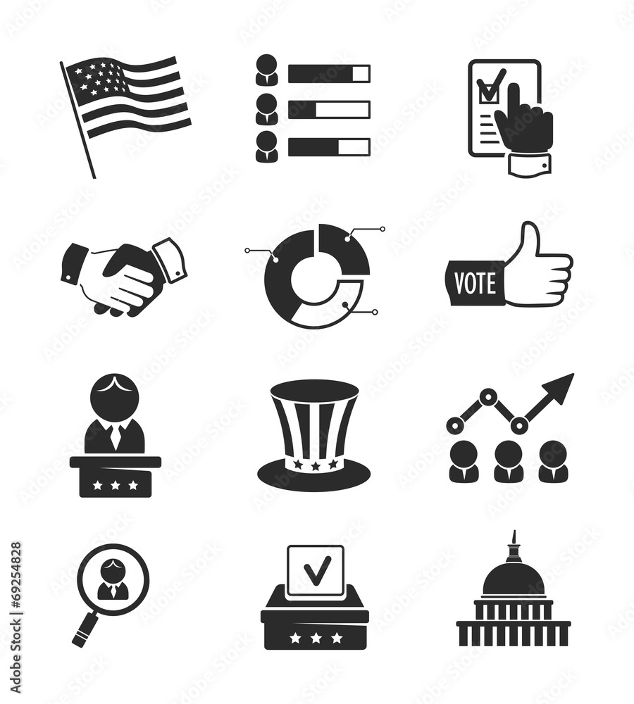 Voting and elections icon set Voting and elections icon set
