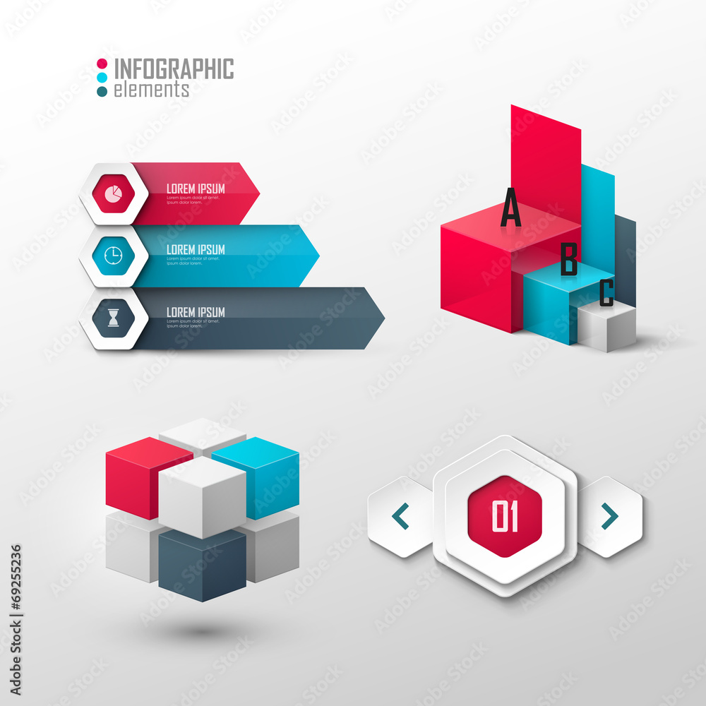 Obraz premium Set of vector design elements for infographic or presentation