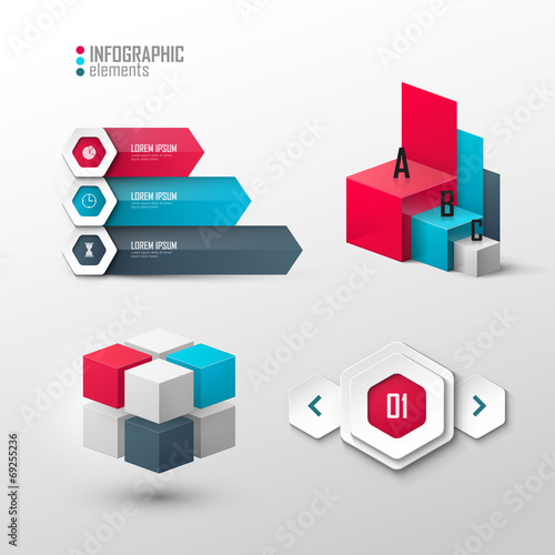 Set of vector design elements for infographic or presentation