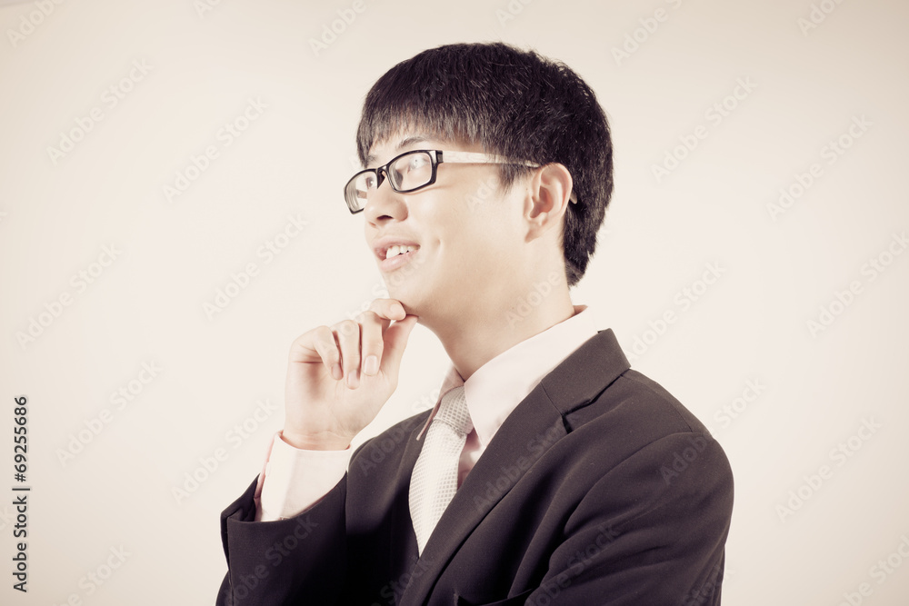 Successful young business man of Asian, full length portrait iso Successful young business man of Asian, full length portrait iso