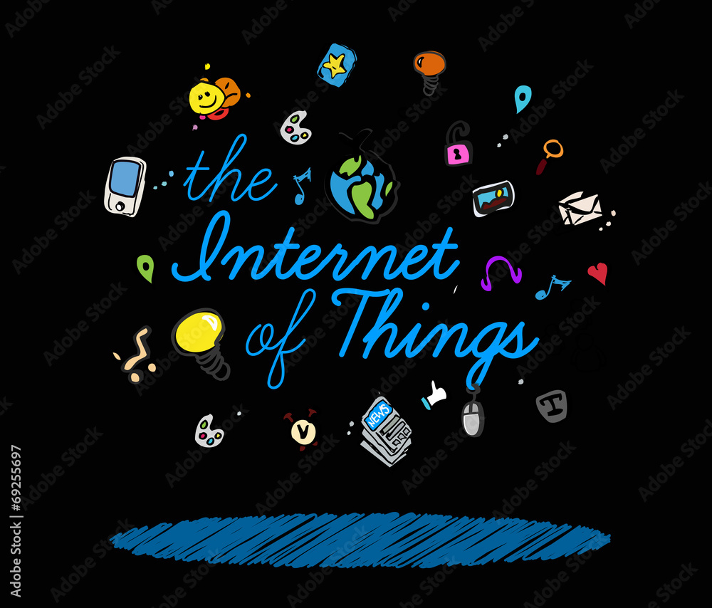 The Internet of things apps sketch connected devices icons