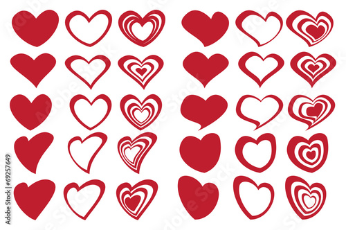 Latte Art Inspired Fancy Heart Shape Design Icon Set
