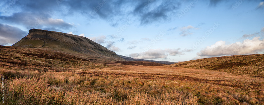 Panorama landscape Pen-y-Ghent in Yorkshire Dales National Park