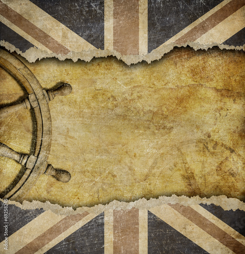 Grunge British flag and old...