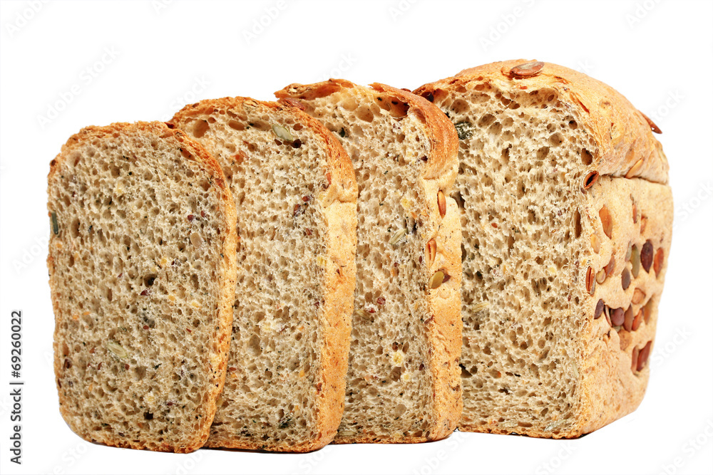 wheat grain bread isolated on white background wheat grain bread isolated on white background