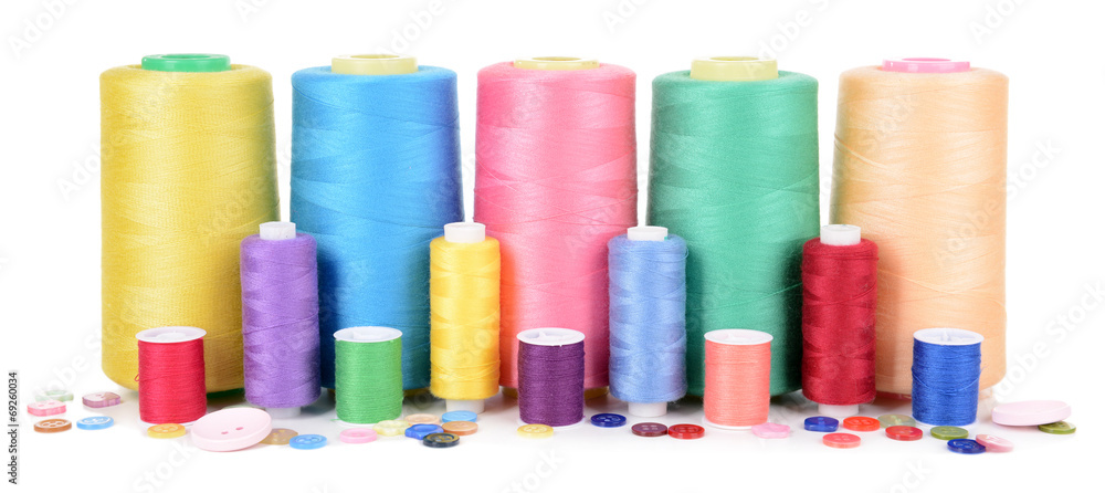 Colorful skeins of thread isolated on white Colorful skeins of thread isolated on white