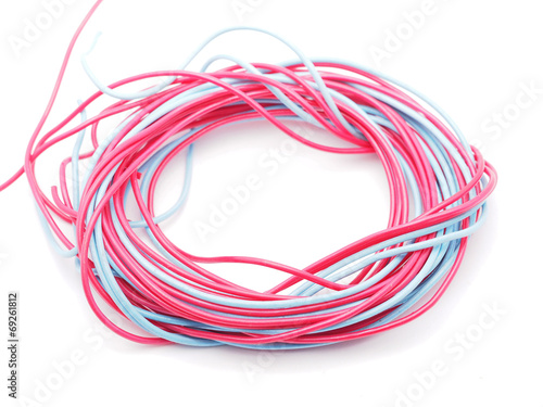 multicolored wire on a white background