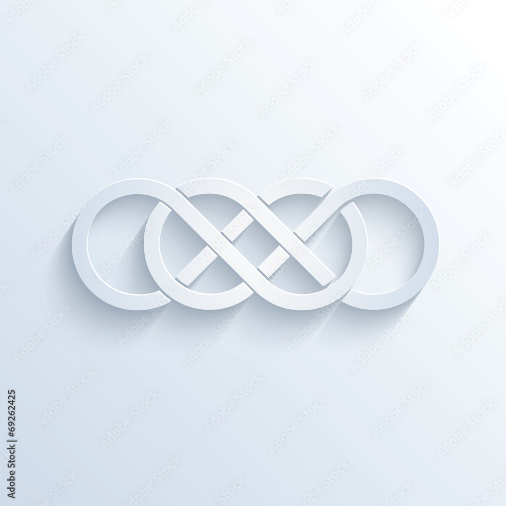 Double infinity sign with shadow Double infinity sign with shadow