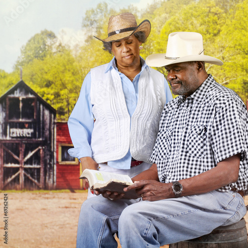 Photography Bible Reading Cowboy Couple