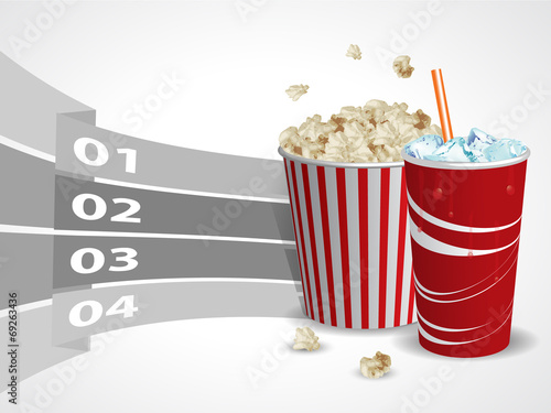 Popcorn and soda with graphic informations - Vector illustration