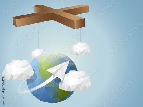 Origami Style Marionette World background