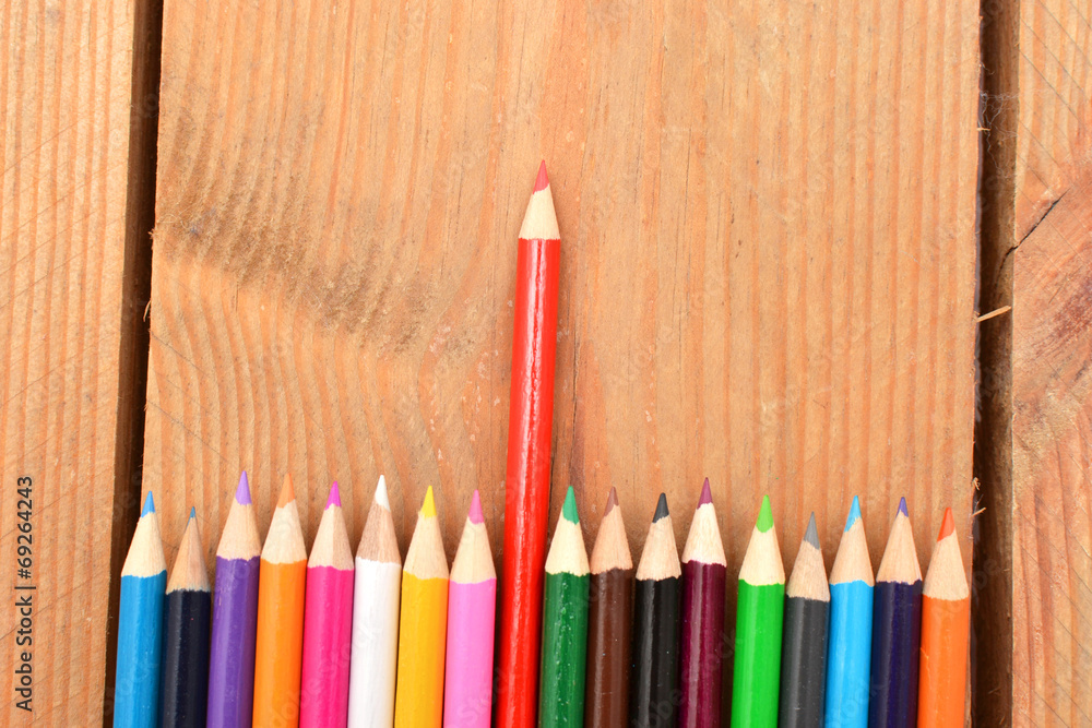 Colored pencils on wood Colored pencils on wood