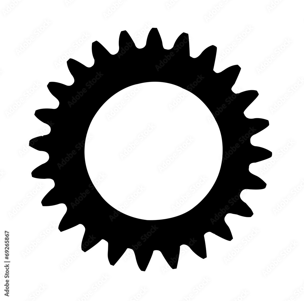 Cogwheel silhouette isolated on a white background Cogwheel silhouette isolated on a white background