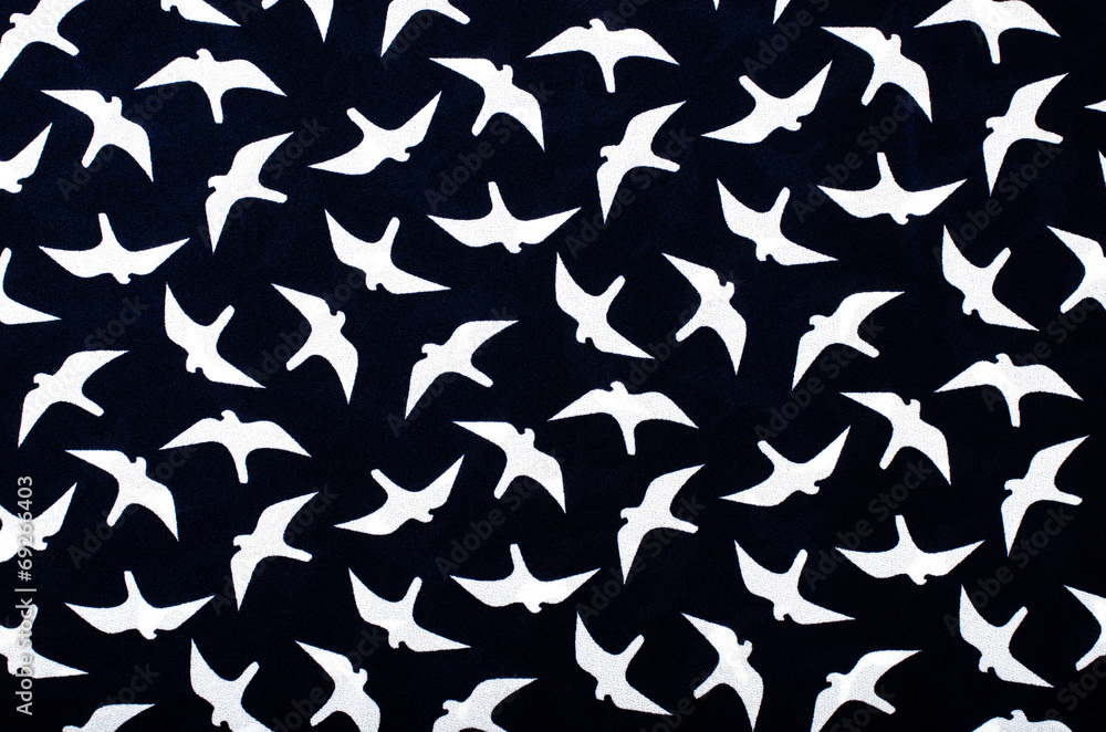 Seagulls navy pattern.Blue and white seagull print background. Seagulls navy pattern.Blue and white seagull print background.