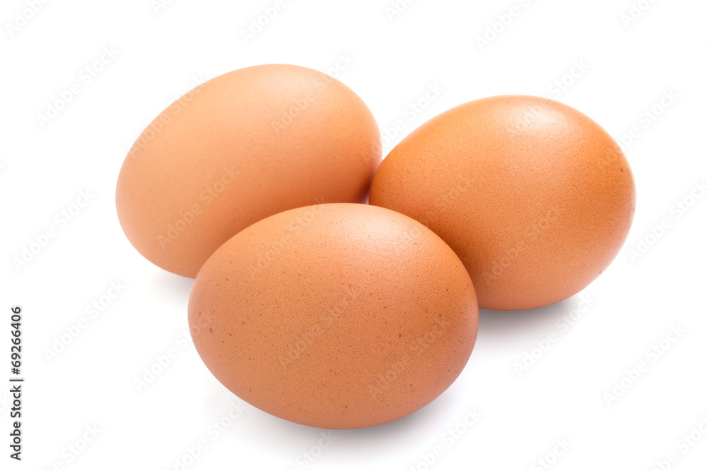 Three eggs isolated on white background Three eggs isolated on white background