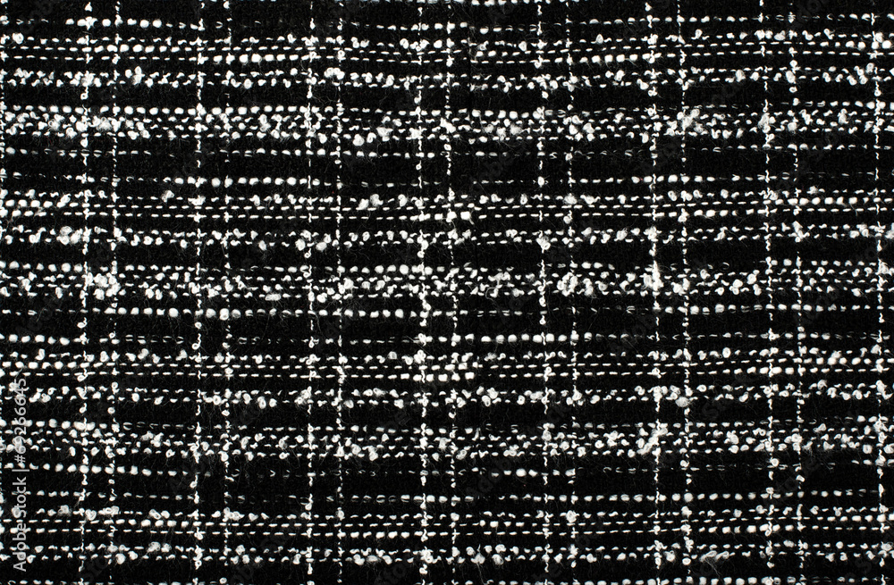 Fototapeta premium Black and white wool twill pattern.Woven design as background.