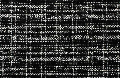 Cuadro en lienzo Black and white wool twill pattern.Woven design as background.