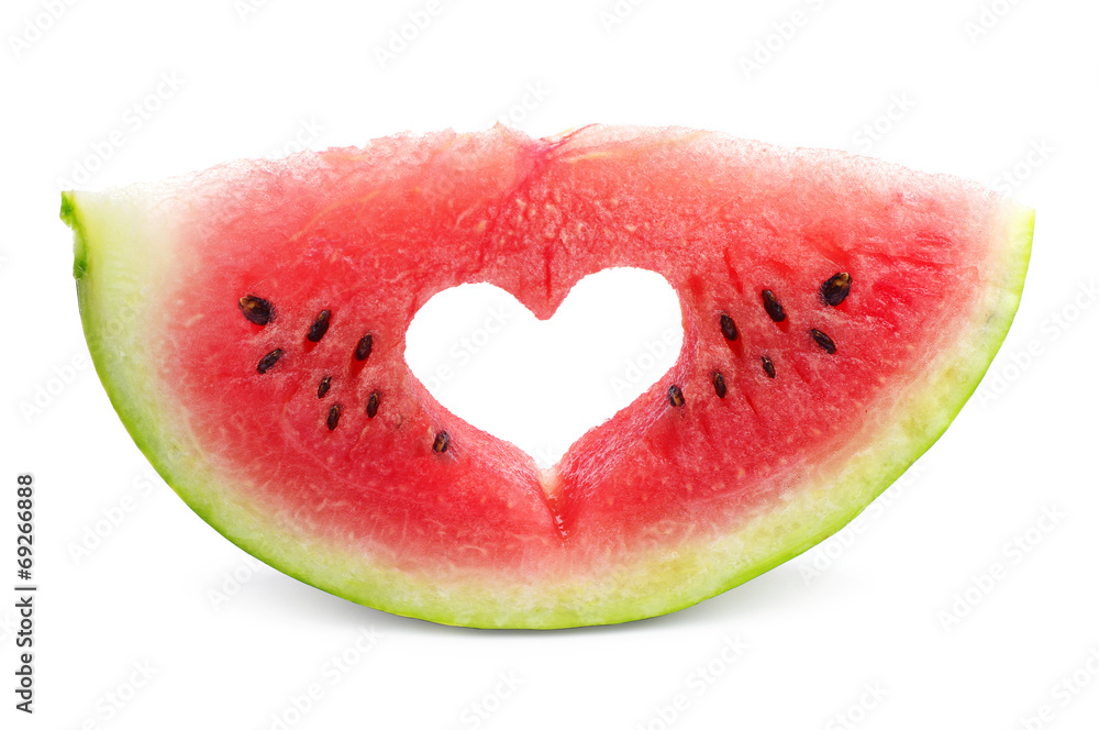 Watermelon slice on white Watermelon slice on white