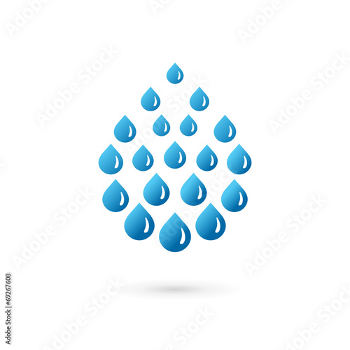 Water drop logo icon design template elements