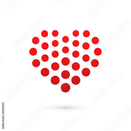 Heart symbol logo icon design template elements