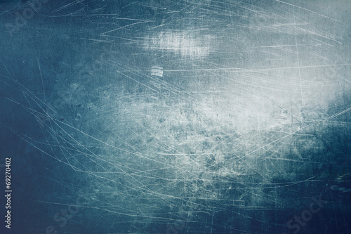 Blue scratched metal texture background