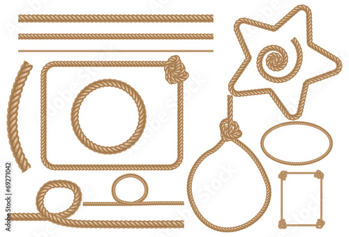 vector rope letters alphabet on white