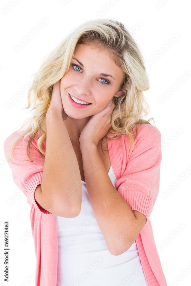 Pretty young blonde smiling at camera Pretty young blonde smiling at camera