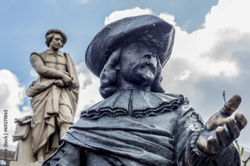 Rembrandt statue in Amsterdam, Netherlands