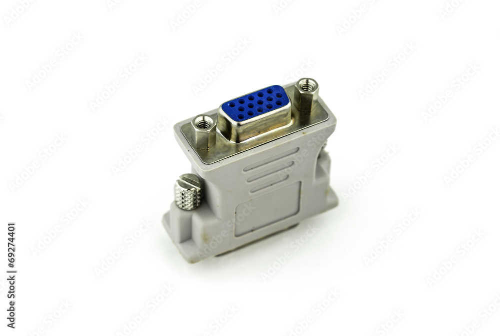 VGA to DVI display converter on white background VGA to DVI display converter on white background