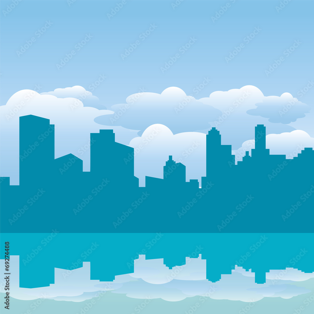 Vector abstract blue city