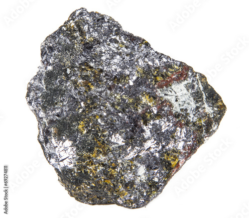 rock from silver mine in photo studio
