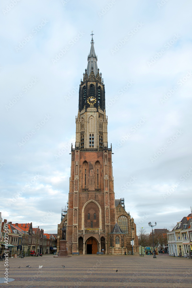 The New Church on the Markt (central square) of Delft, Holland