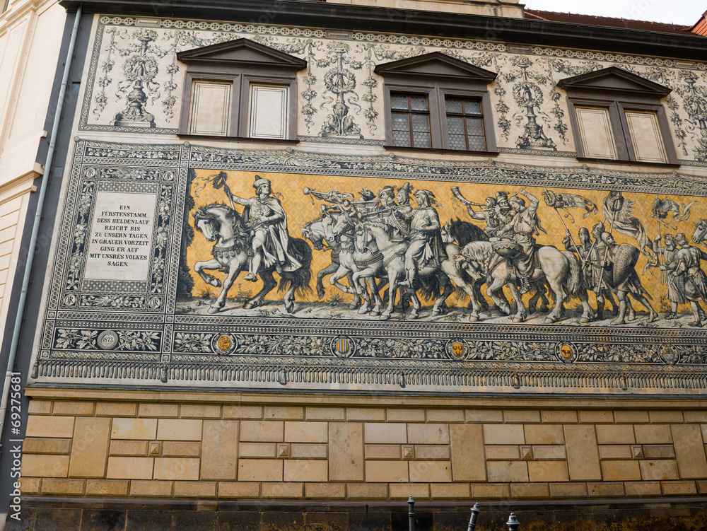 Procession of Princes is a giant mural on a wall in Dresden