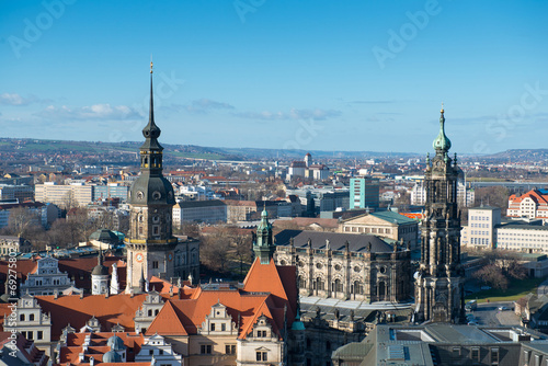 Panoramic view of Dresden from Frauenkirche church