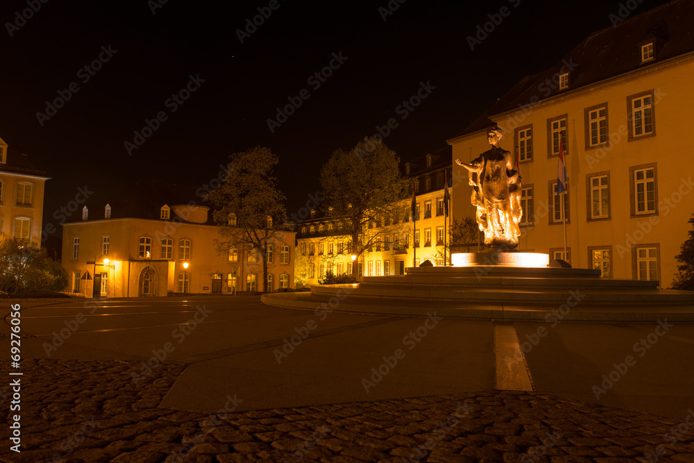 Place de Clairefontaine in the center of Luxembourg at night
