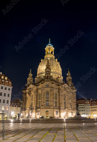 Frauenkirche (Church of Our Lady) at night. Dresden
