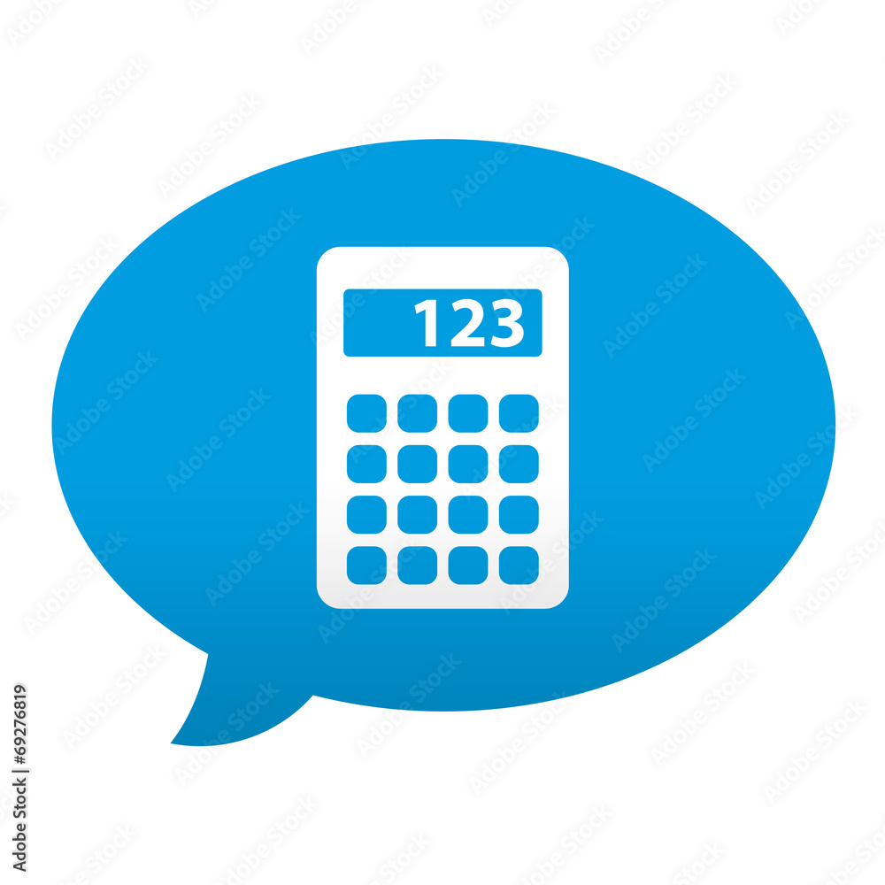 Etiqueta tipo app azul comentario simbolo calculadora ilustración de Stock  | Adobe Stock