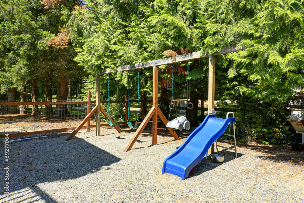 Fototapeta premium Small playground on backyard area