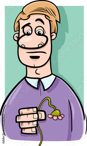 sad man cartoon illustration