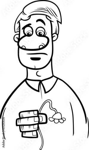 sad man cartoon coloring page