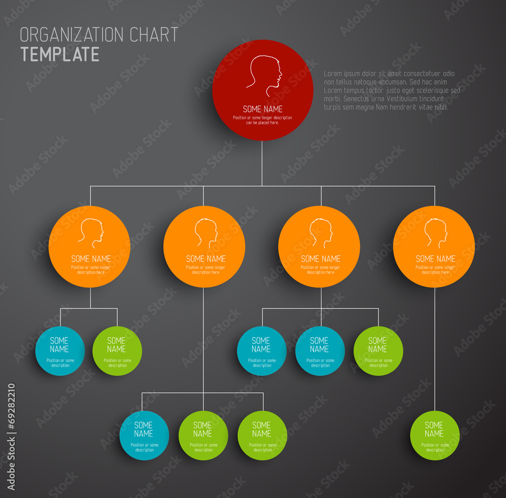 Vector modern and simple organization chart template Stock Vector ...