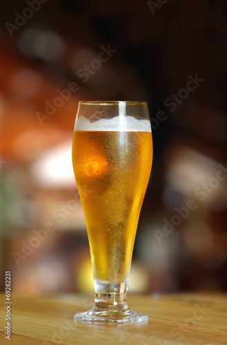 Glass of light beer