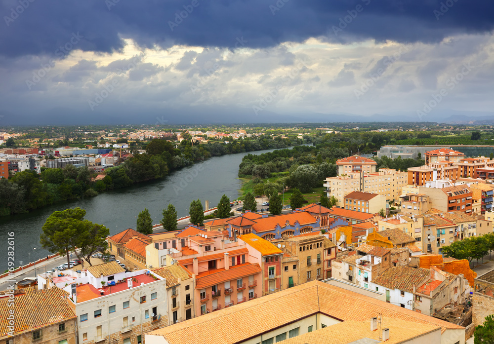  Tortosa with Ebro river from Suda castle