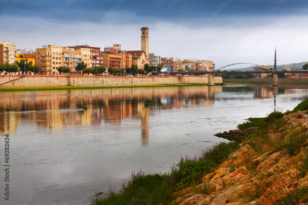 view of Ebro river in Tortosa