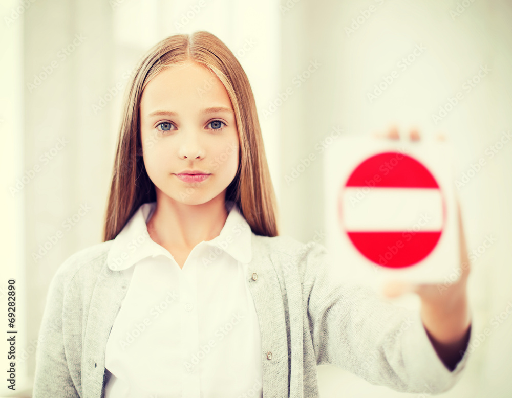 Girl Showing No Entry Sign Stock Photo Adobe Stock girl-showing-no-entry-sign-stock-photo-adobe-stock